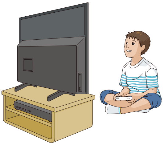 テレビゲームをする子供