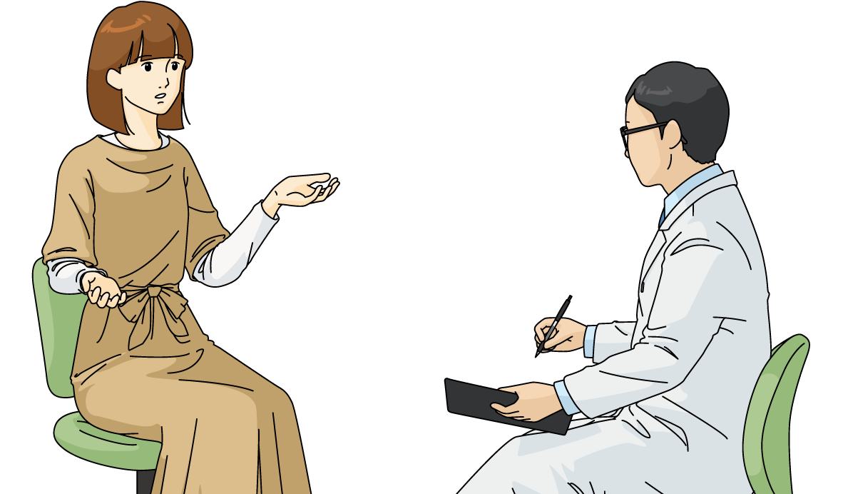 医師に相談する女性
