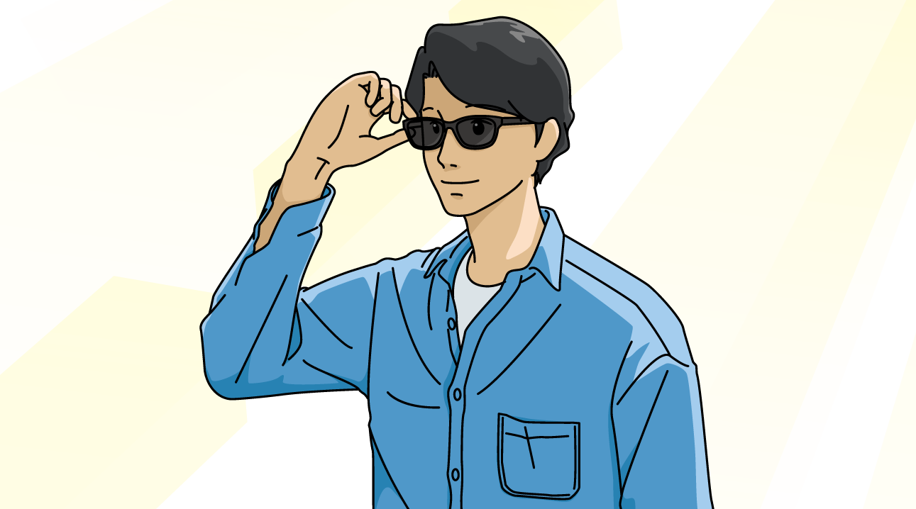 サングラスをかけた男性